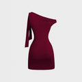 European and american style hot girl cross-border new solid color one-shoulder sleeveless patchwork tie-up bodycon mini dress for women