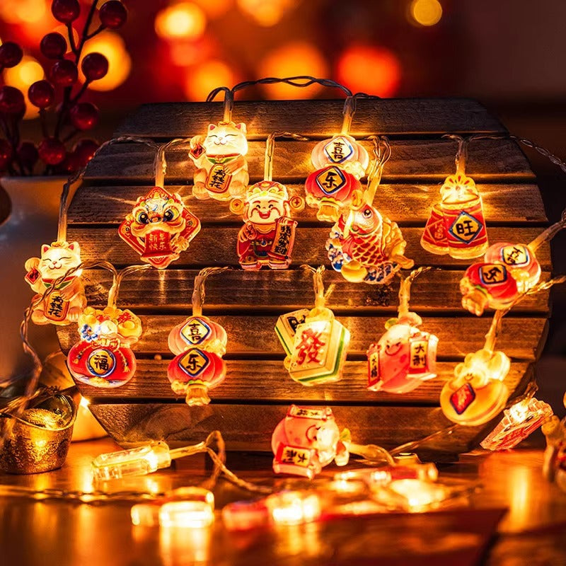 2025 Chinese New Year lanterns atmosphere led light string Spring Festival balcony room atmosphere arrangement pendant New Year decorative lighting