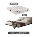 Genuine leather suspended bed accessible luxury modern double bed master bedroom classyelegant 1.8m wabi-sabi style upholstered leather bed personalized