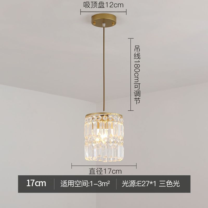 Modern minimalist creative hallway entryway ceiling light, light luxury crystal italian style popular corridor balcony walk-in closet lighting fixture