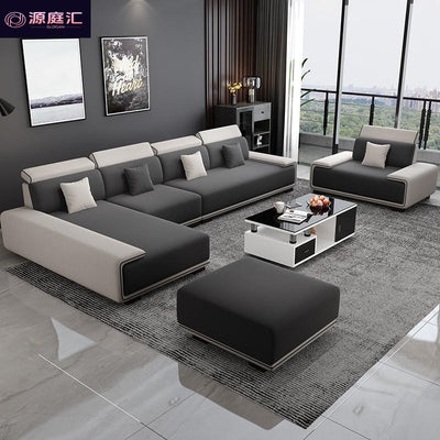 Nordic tech fabric sofa - modern living room set with latex chaise lounge - minimalist luxury for small spaces