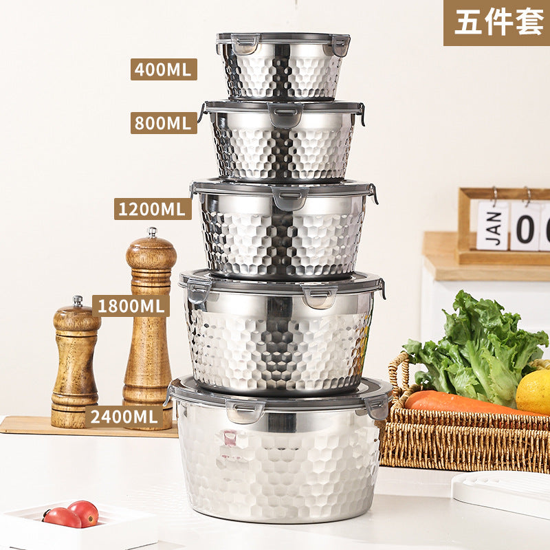 304 stainless steel crisper lunch box sealed refrigerator refrigerated storage box camping style sealed lunch box