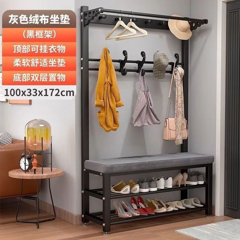 Simple shoe changing stool shoe changing stool coat rack all-in-one entrance storage rack all-in-one shoe changing stool shoe rack all-in-one entrance