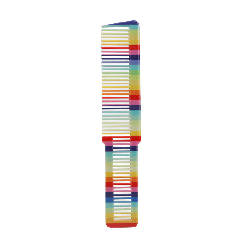 Ingrid Rainbow Cutting Comb Hair Salon Special Zone Positioning Anti-static Rainbow Comb Hairdressing Tip Tail Highlighting Comb