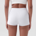 Tennis leggings with side pockets, mid-rise shorts, breathable solid color, butt-lifting, fitness running athletic pants, summer quick-dry