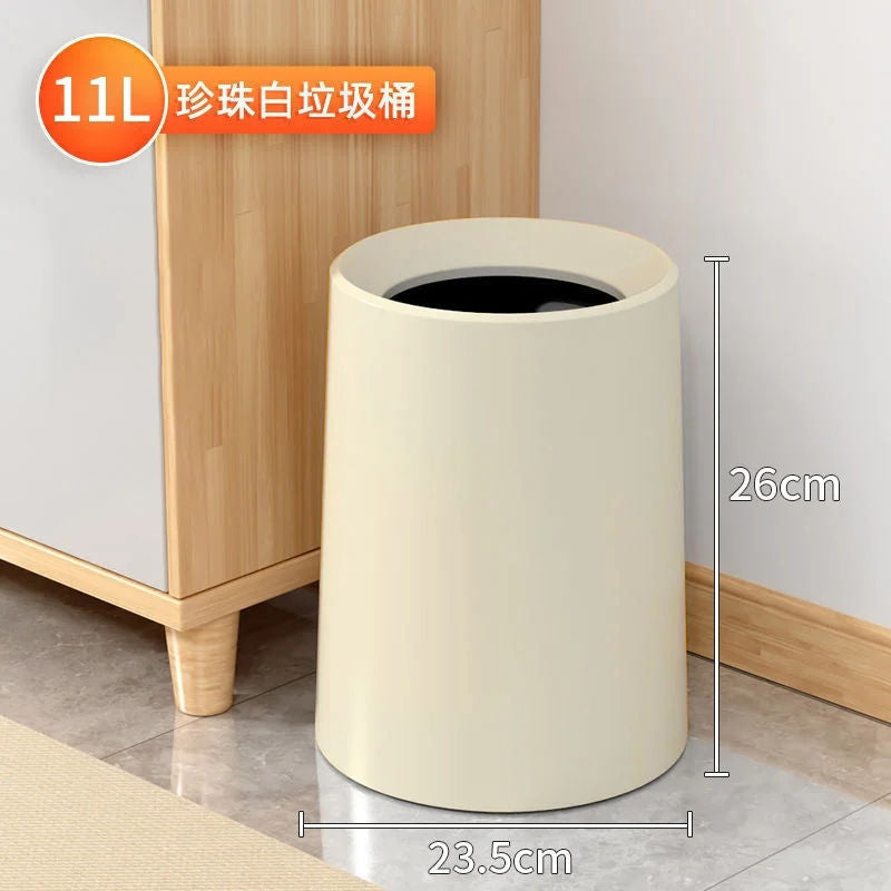Trash can for homelarge capacity popular ins cream style high-end accessible luxury high-looking casual double-layer paper basket without cover