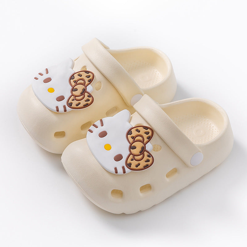 Eva kids' clogs - summer girls' indoor anti-slip leopard print kt cat slippers - toddler & big kids' beach sandals