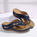 Temu cross-border new arrivalplus size women's wedge sandals fashion style gridscasualplaid polyurethane bottom