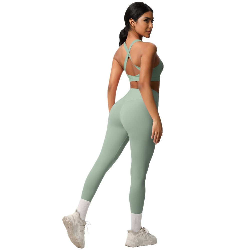 Cloud-feel brushed nylon quick-dry compression yoga set - high-intensity workout, outdoor running, training, and fitness apparel
