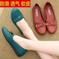 Soft leather soft bottom ladieswear shoes flatsabrasion resistantwaterproofbows work shoes wechat group purchase live broadcast one piece dropshipping