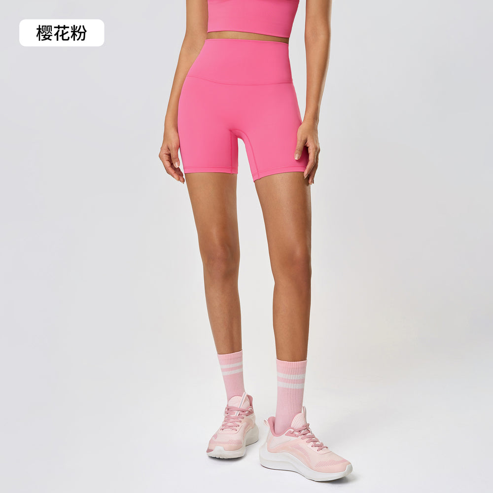 High-intensity yoga shorts set: shockproof sports bra with high-waisted, butt-lifting, no-t-back yoga shorts for women