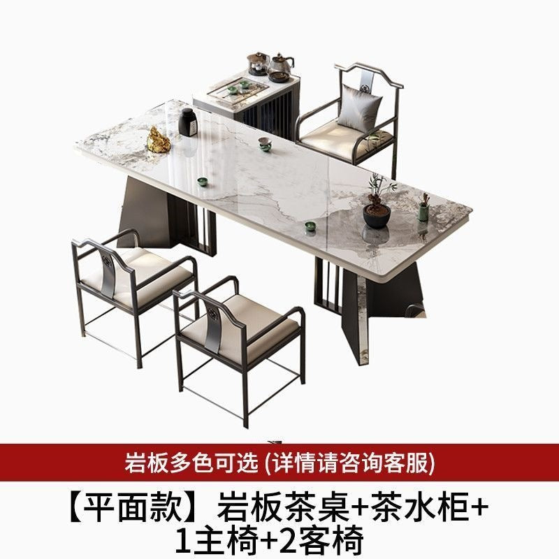 New chinoiserie luxury stone slate tea table table modern tea table and chair combination casualaccessible luxury office large board table tea making table