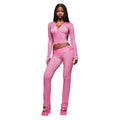Ins cross-border summer new trendy brand printing hooded long-sleeved pants two-piece suit wholesale supply fashion women's clothing