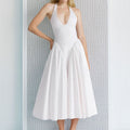 cross-border e-commerce european and american women's clothing: new summer collection - elegant v-neck halter neck sexy evening dress