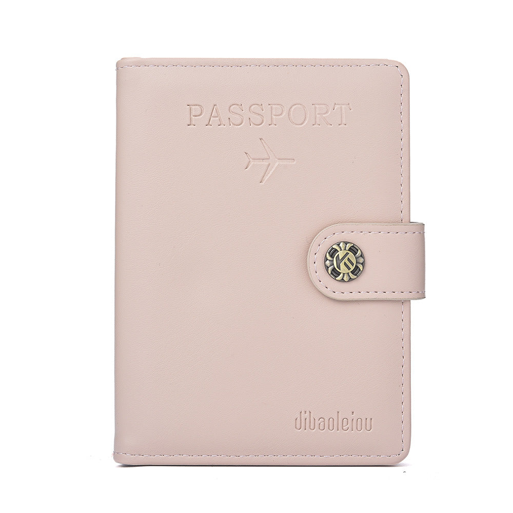 New Fashion Buckle Boarding Pu Leather ID Bag Aircraft Travel Passport Book Protective Case Multifunctional Passport Bag