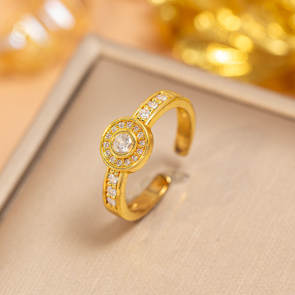 hot-selling design, full of diamonds, inlaid with zircons, exquisite women's openable adjustable rings, popular fashion accessories