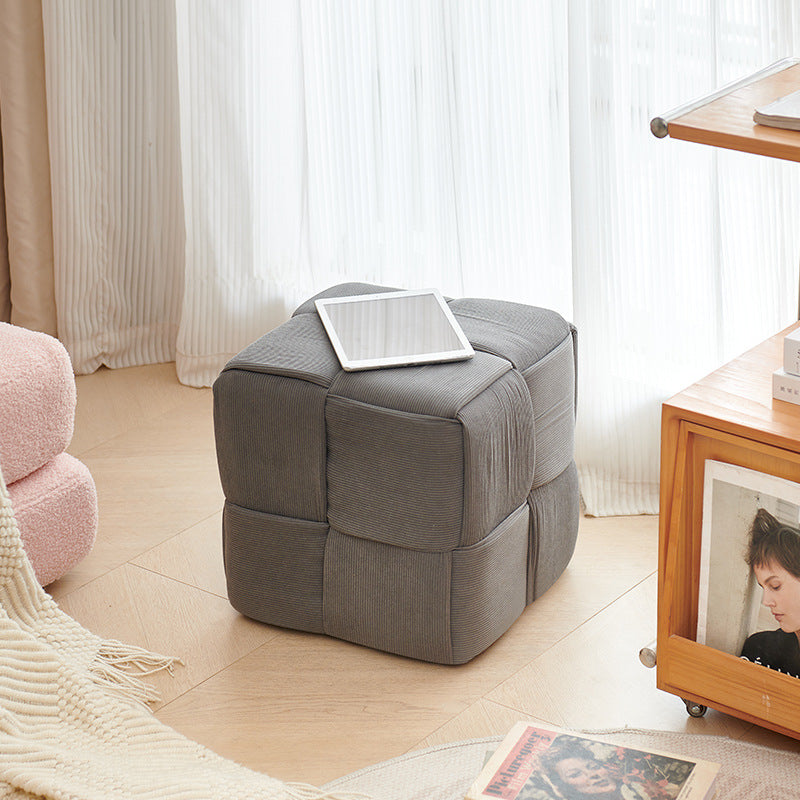 Sofa stool for home living room footrest bedroom casual low stool corduroy twist stool beige stool cross-border hot selling