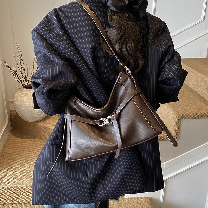 large-capacity bag women's 2025new arrivalfall and winterretro shoulder bag trendy work clothing tote bag women's bag