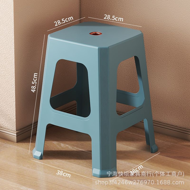 Living room dining table stool thickened plastic for home adult stackable high stool housewarming new home wedding red stool