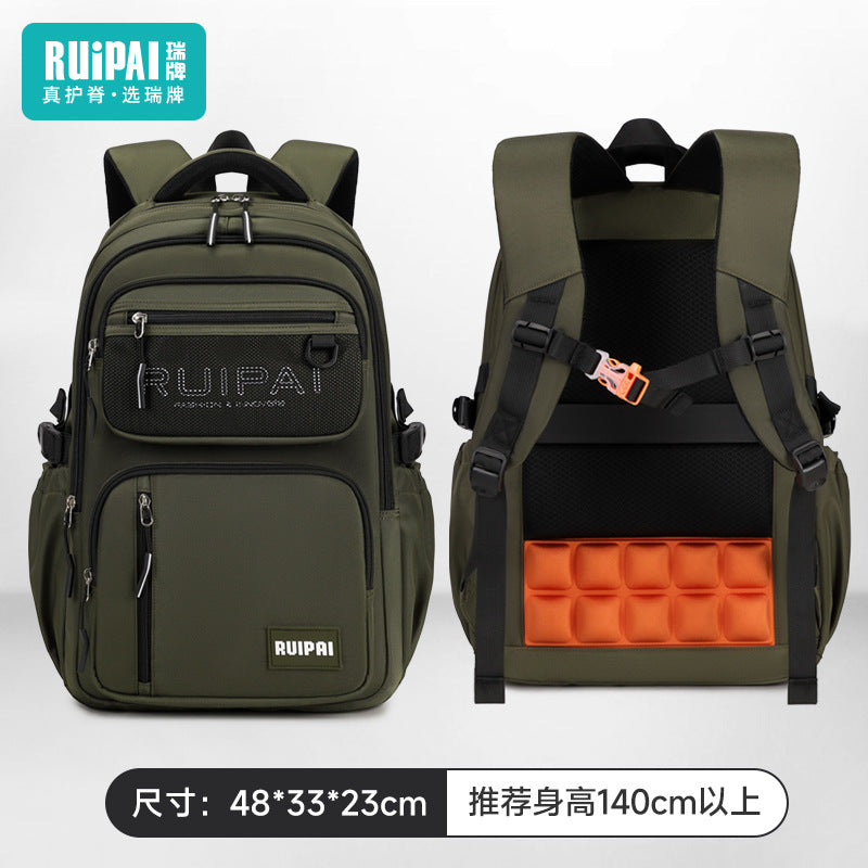 School bag, junior high school student school bag, male burden reduction and spine care, grades 3 to 6, large-capacity backpack, dirt-resistant girls
