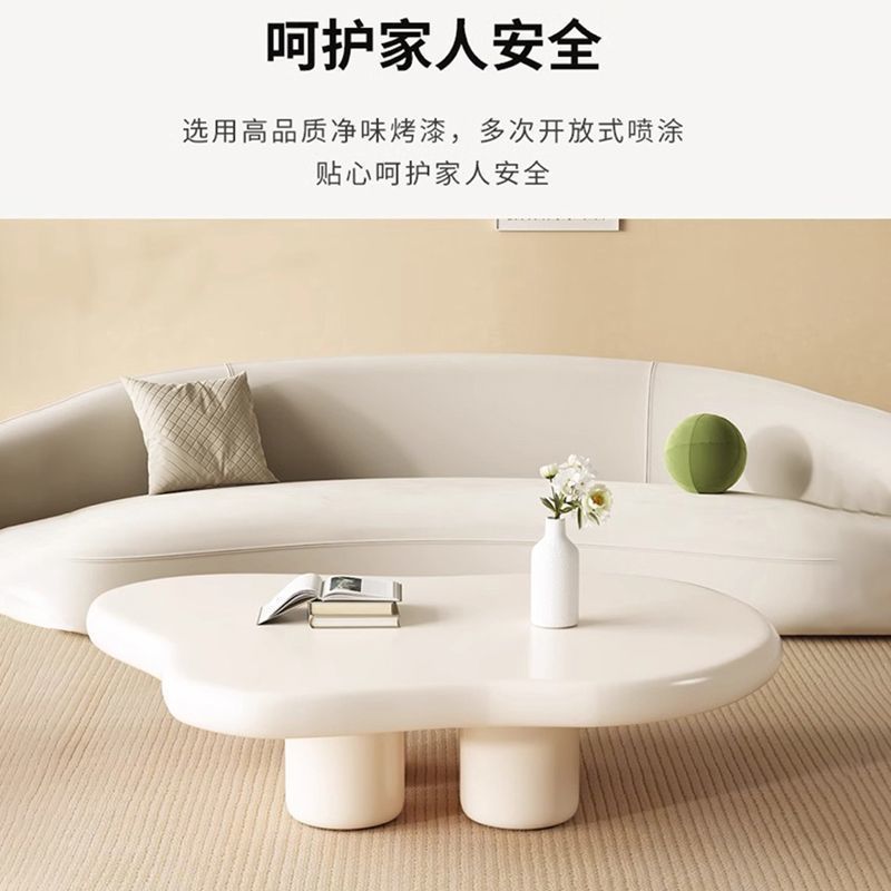 Influencer-approved cream cloud coffee table: nordic-style, space-saving, irregular shaped tea table for modern minimalist home decor and homestays