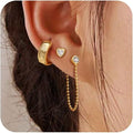 European and american cross-border hot-selling real gold brass electroplated french retro tassel zircon earrings women's high-end set