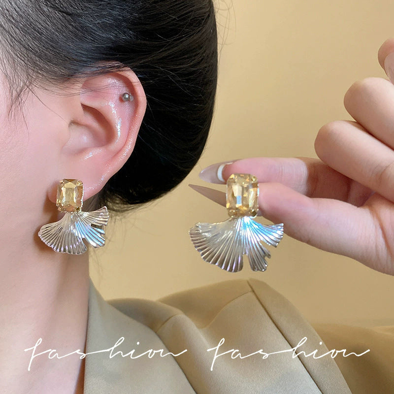 925 silver needle hong kong style retro metal earrings for women classy geometric plain hoop earrings easiest for match exaggerated work clothing earrings