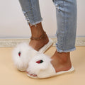 plus size rhinestone cotton slippers women's plush home slippers one-word fur slippers fall and winteroutwear slippers wholesale