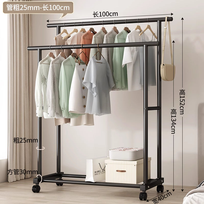 Simple coat rack, movable clothes drying rack, floor-standing indoor room, multi-functional clothes rack, accessible luxuryfor home bedroom