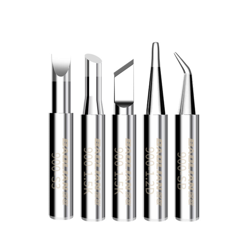 Baolian soldering iron head constant temperature electric iron head inner heating type 936 chrome iron head pointed mouth curved mouth knife head soldering iron head 1 pack