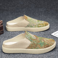 Canvas men's shoes summer breathable lazy thousand-layer bottom one-leg old beijing cloth shoes office sneakers half drag men's style