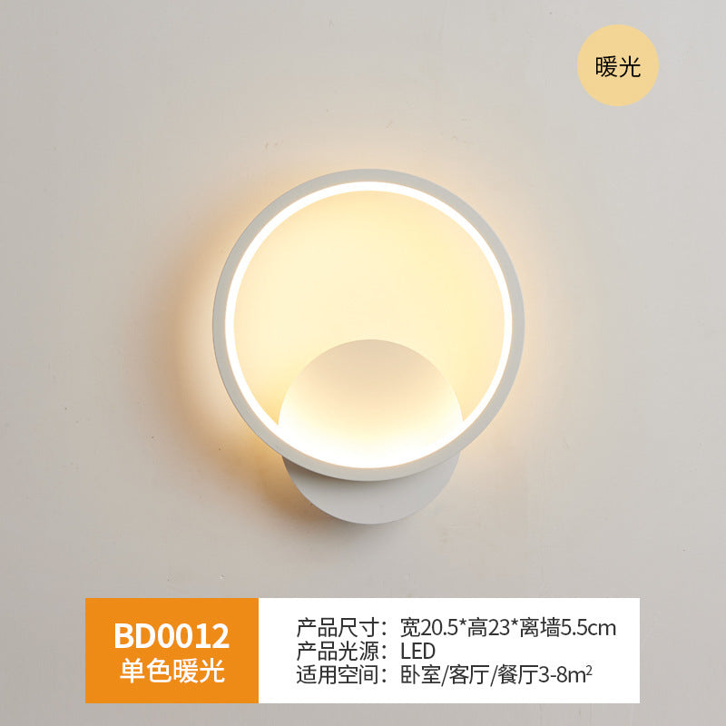 Wall lamp bedroom bedside wall lamp Nordic led living room modern simple background light creative corridor aisle lamp