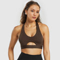 Naked cut out design beautiful back fitness tops running high intensity yoga bra vest halter sports intimates women