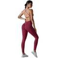 New arrival cross-border seamless pure color tight cross back sports intimates yoga suit running fitness yoga wear for women