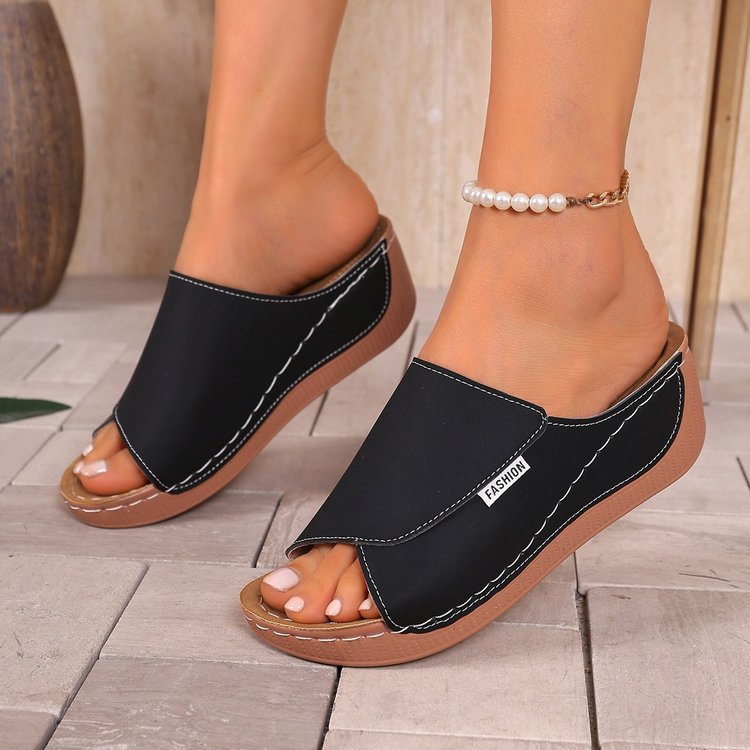 summer new arrival: plus-size wedge heel slippers for women (sizes 36-43). wholesale available. dropshipping to  and