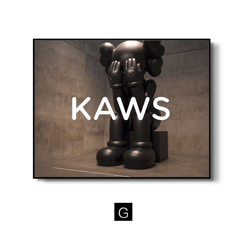 Kaws trend meter box decorative painting simple cartoon violent bear electric box blocking hanging painting switch box flip wall painting