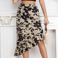 cross-border code new arrival  women’s original asymmetrical floral hip skirt
