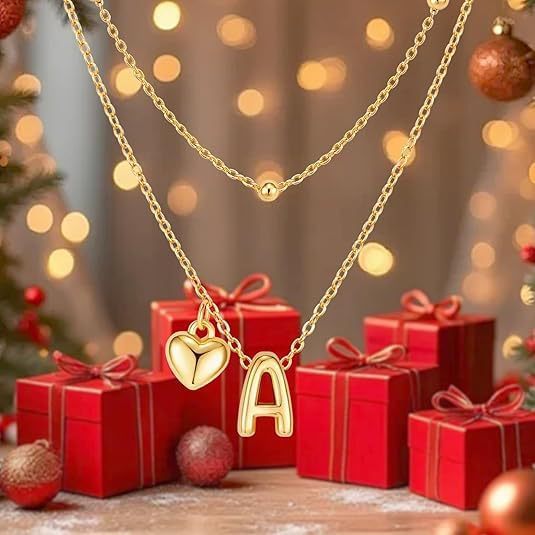 2025 amazon new arrival: 26-letter necklace copper clavicle chain two-piece set - creative, elegant, gentle, and perfect for commuting