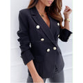 Independent station  fall and winternew arrival long sleevespure color double-breasted suit small outwear