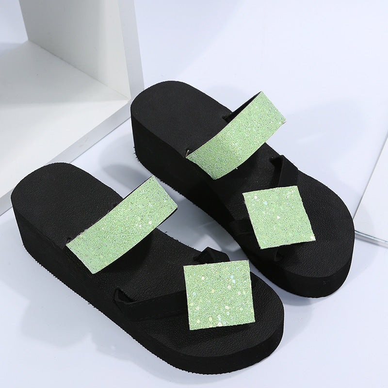 Independent station plus size 2024new arrivalthick sole slippers women's casualflats flip-flops women's sandals cross-border women's shoes in stock trendy