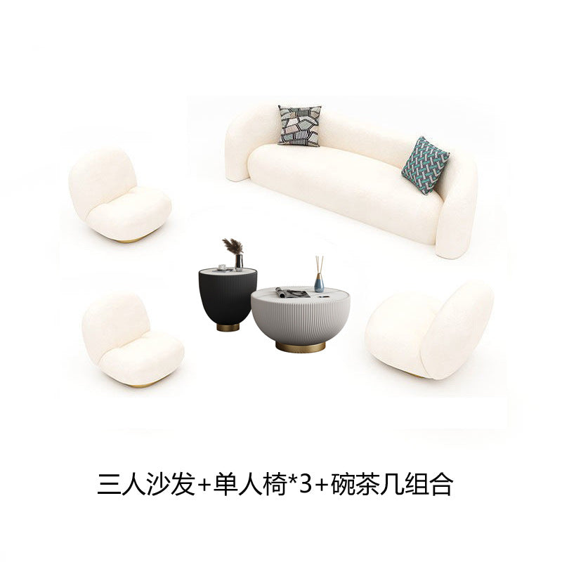 Nordic cream style live broadcast room lambswool sofa simple popular b&b small apartment shaped beauty salon accessible luxury style
