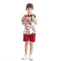 children's clothing boys' shirts spring and summer beach style floral shirt short-sleeved suit vacation summer floral shirt boys
