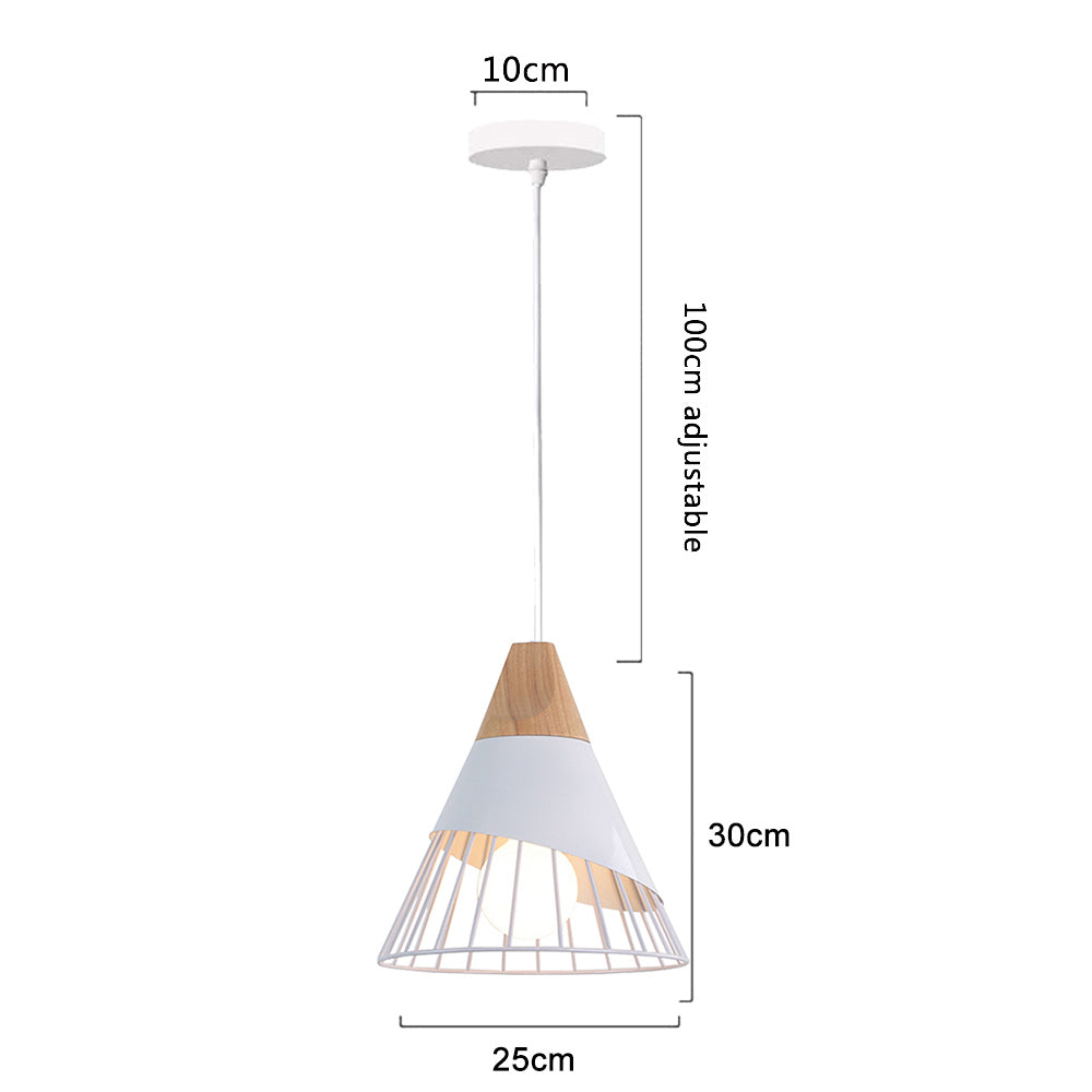 Creative home lighting Nordic modern simple dining room living room bedroom study wood cone horn wrought iron chandelier