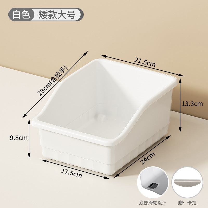 Customizable Tem Cabinet Storage Basket with Pulley Sundries Snack Seasoning Storage Basket Oblique Kitchen Storage Box