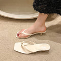 Square toe clip-toe casual beach thong sandals women's 2025 summer new european and american export stiletto heel women's sandals
