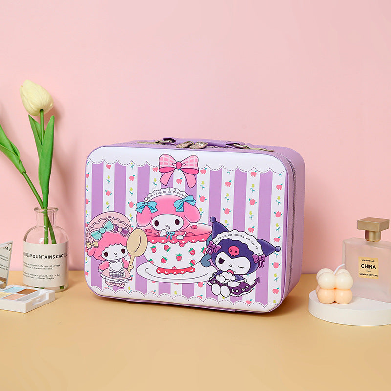 Cute cartoon Kulomie cosmetic case desktop plus size PU leather cosmetic mirror storage box portable storage case