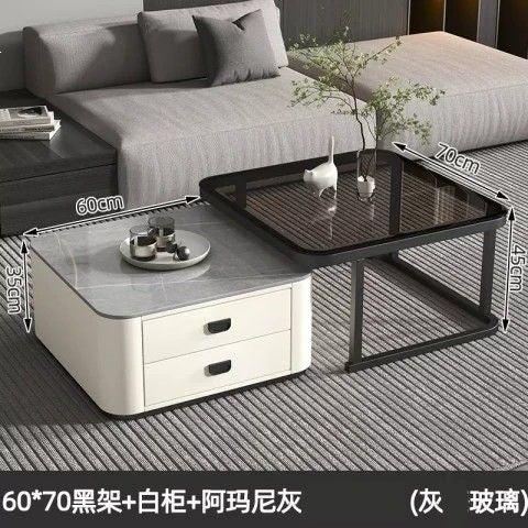 Rock slab coffee table living room for homenew arrivalpopularaccessible luxuryclassy table square folding marble small apartment tea table