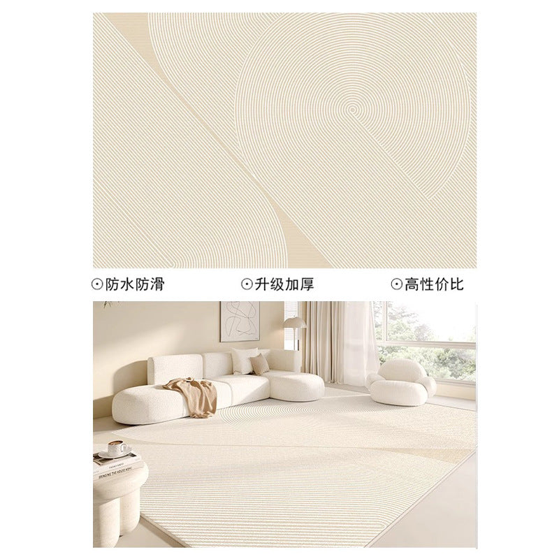 Ready-to-ship area rug for living room, italian minimalist style, suitable for sofa and coffee table, new design, stain-resistant, easy to clean, large size, full coverage floor mat