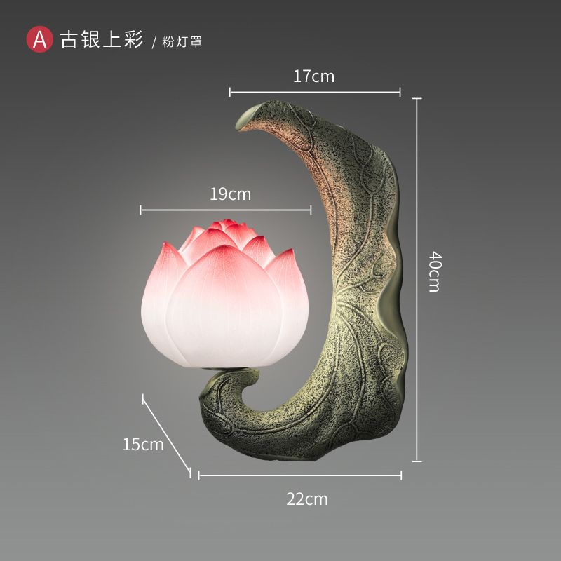 Creative new chinoiserie wall lamp tv wall corridor aisle courtyard balcony bedroom bedside lamp stairs lotus wall lamp
