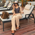 European and american cross-border women's fashion  autumn new collection: solid color turn-down collar loose long-sleeve shirt and high-waisted trousers casual set